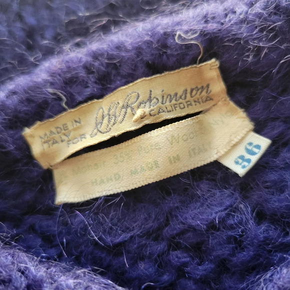 - Vintage Wool Sweater by J.W. Robinson's Royal Blue / Size Medium - Picture 5 of 5